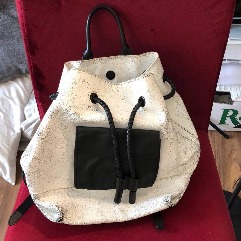 Real Leather! White Backpack!